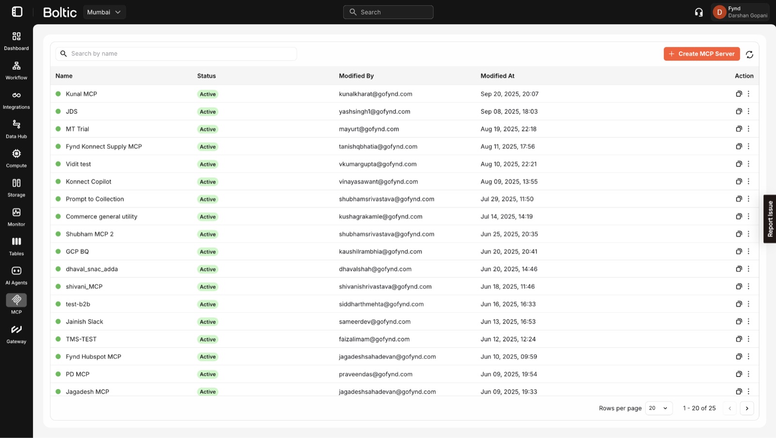 MCP servers · standard-protocol bridges so AI tools can act on internal data