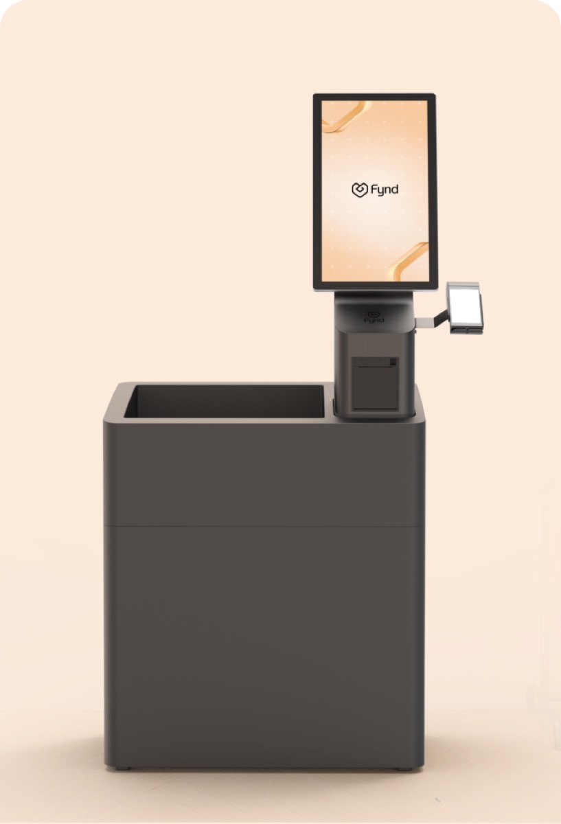 Kio · Bin RFID variant for fashion bulk-drop checkout