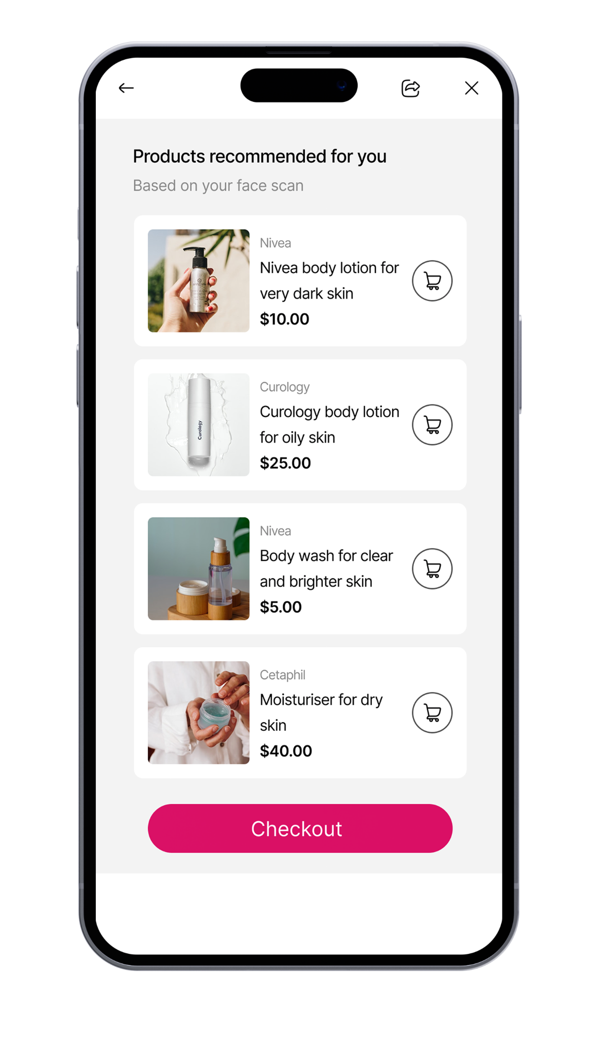 Step 4 · Checkout from inside the GlamAR experience